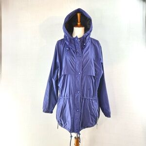 Helly Hansen Vintage Purplish Blue Utility Rain or Windbreaker Jacket